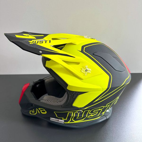 Just1 J18 Vertigo helmet Red Grey Fluo Yellow 606018029400503 фото